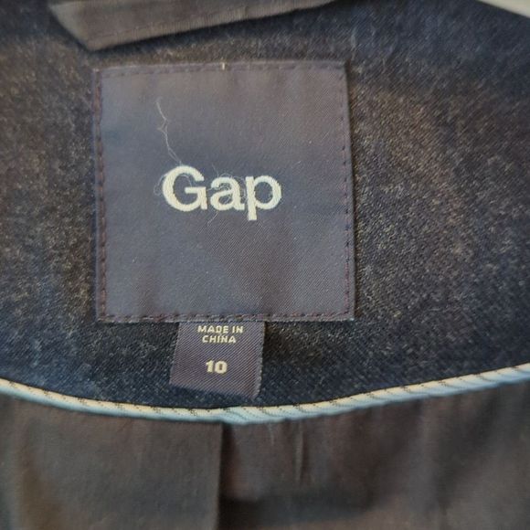 GAP. Wool blend Navy and black plaid blazer. - Picture 4 of 4